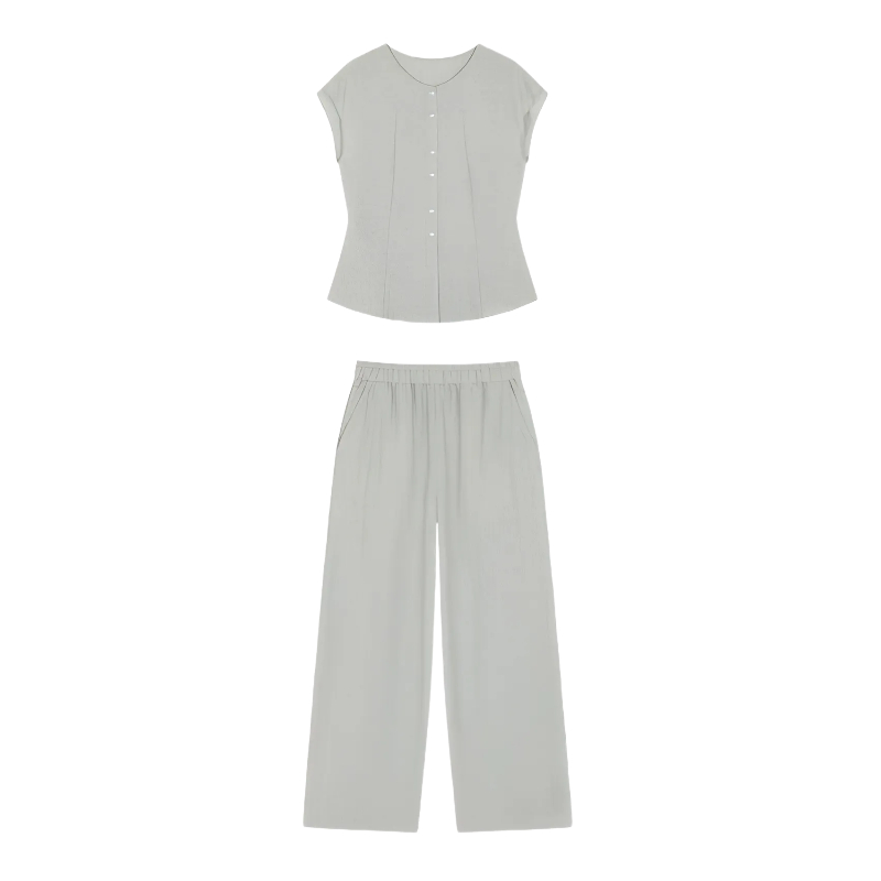 2026 Summer New Korean Style Fashion Sleeveless Shirt Top and Pants Two-Piece Set Women - Image 5