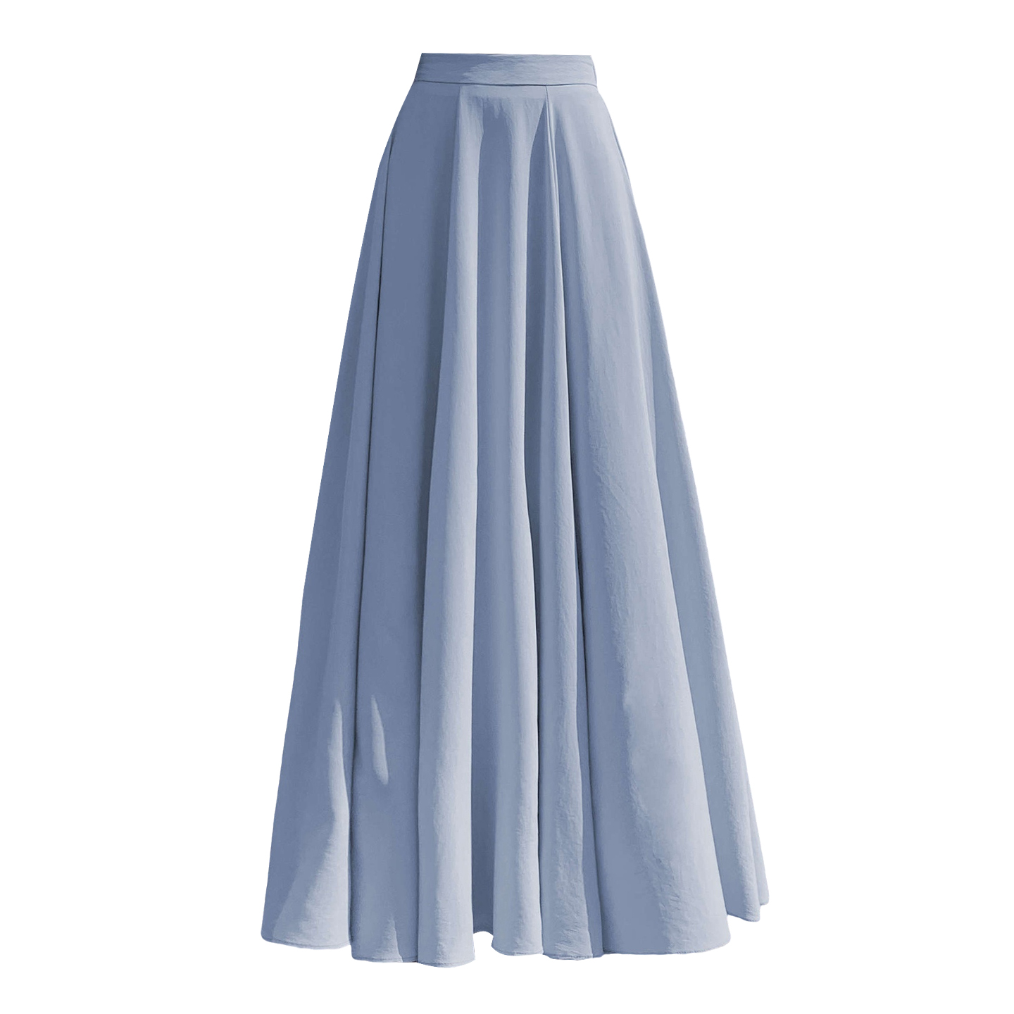 Women's Summer French Ruffle High Waist A-Line Midi Skirt Solid Color - Image 5
