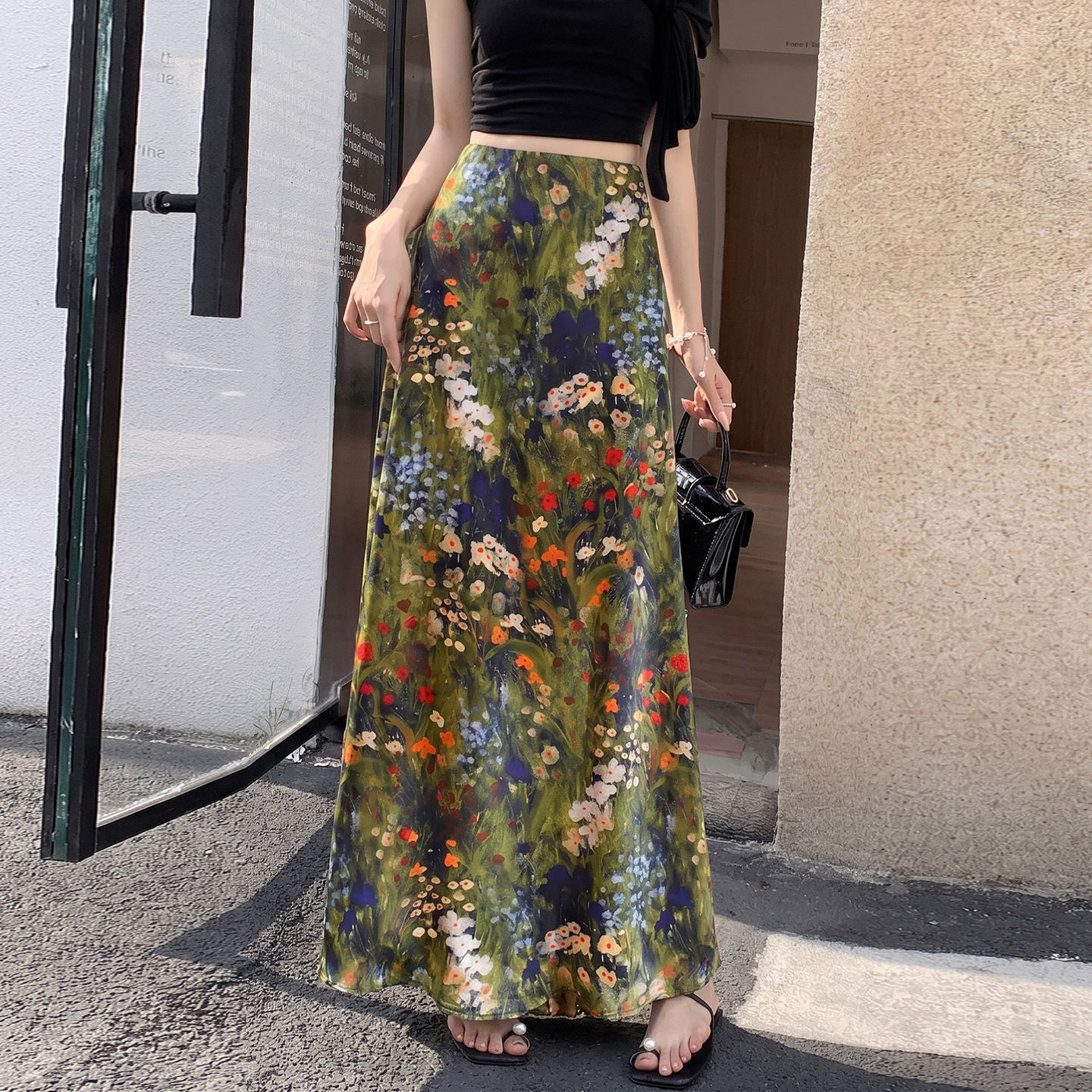 Women's 2026 Summer A-Line Mermaid Floral Print Skirt - Image 2
