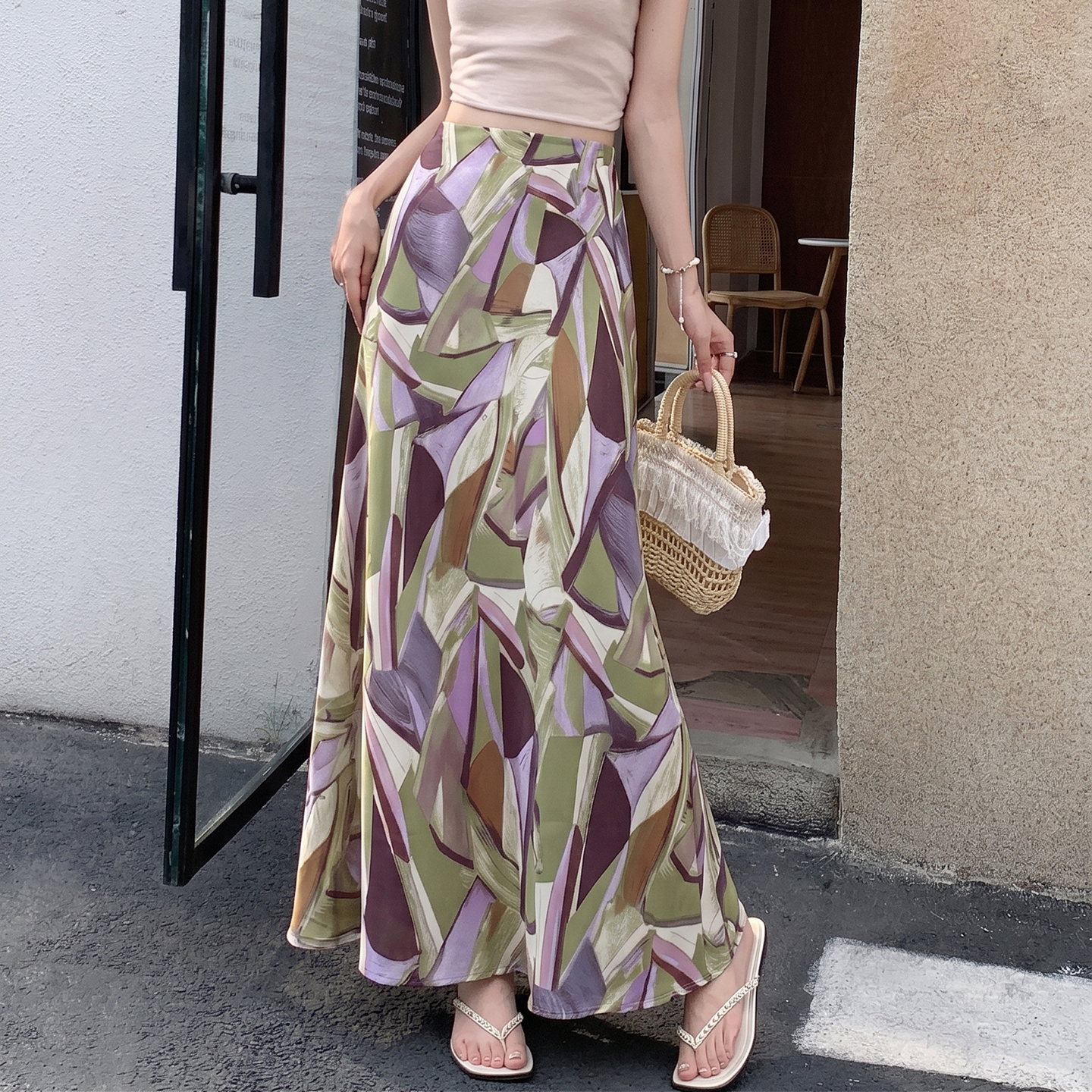 Women's 2026 Summer A-Line Mermaid Floral Print Skirt - Image 3