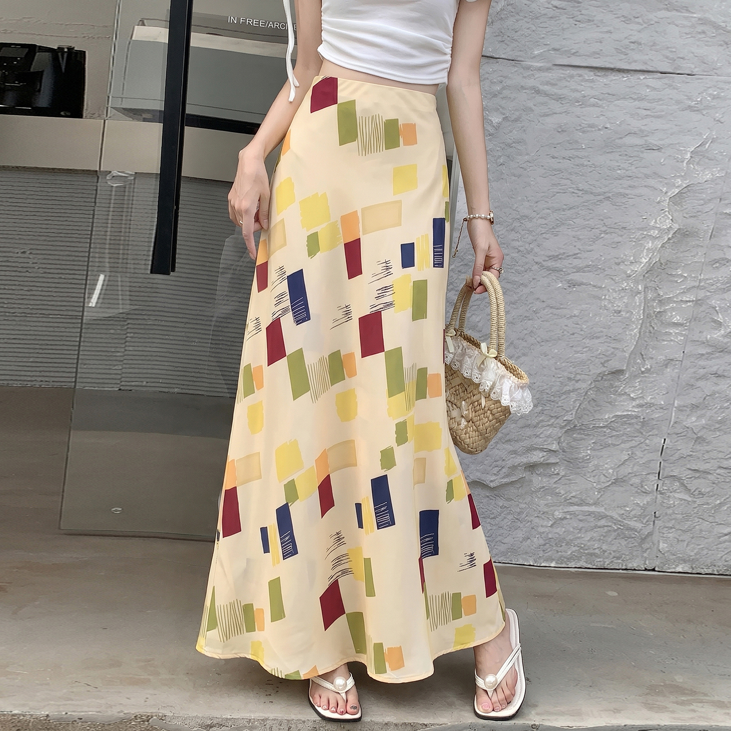 Women's 2026 Summer A-Line Mermaid Floral Print Skirt