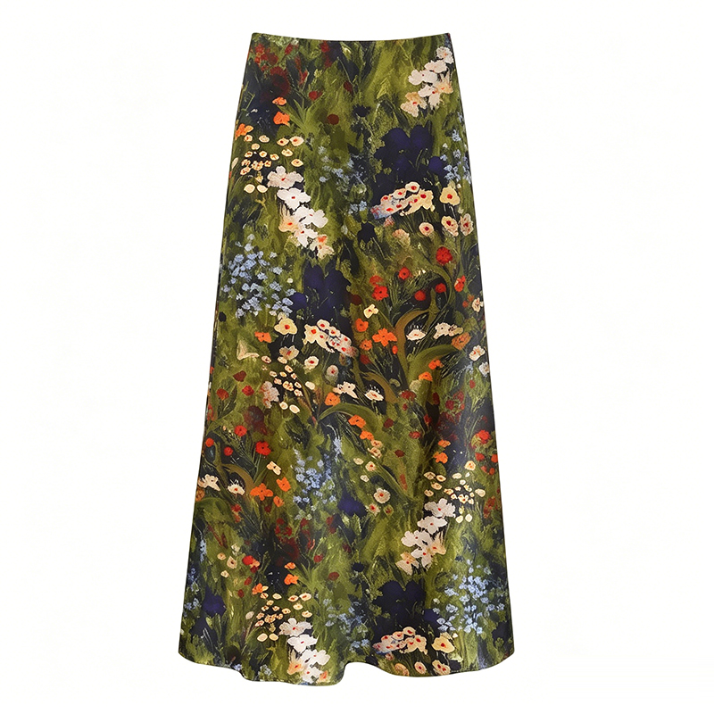 Women's 2026 Summer A-Line Mermaid Floral Print Skirt - Image 5