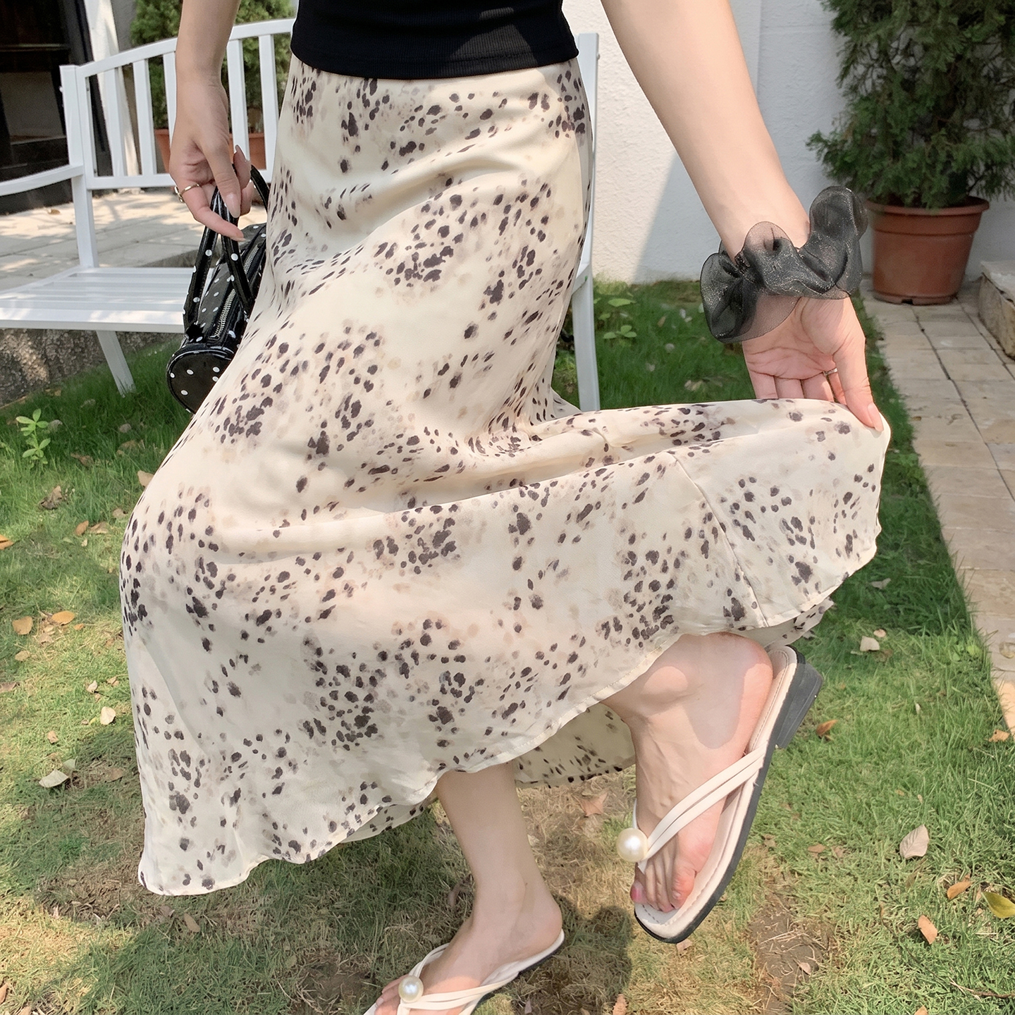 Women's A-Line Mermaid Leopard Print Skirt 2026 Summer Slimming High Waist Long Skirt - Image 3